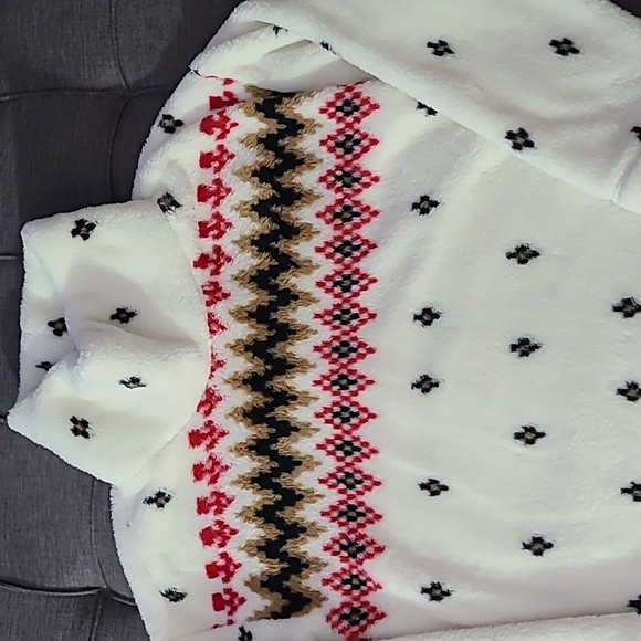 LOFT Fair Isle Mock Neck Sherpa Top, Size Large - Picture 14 of 16